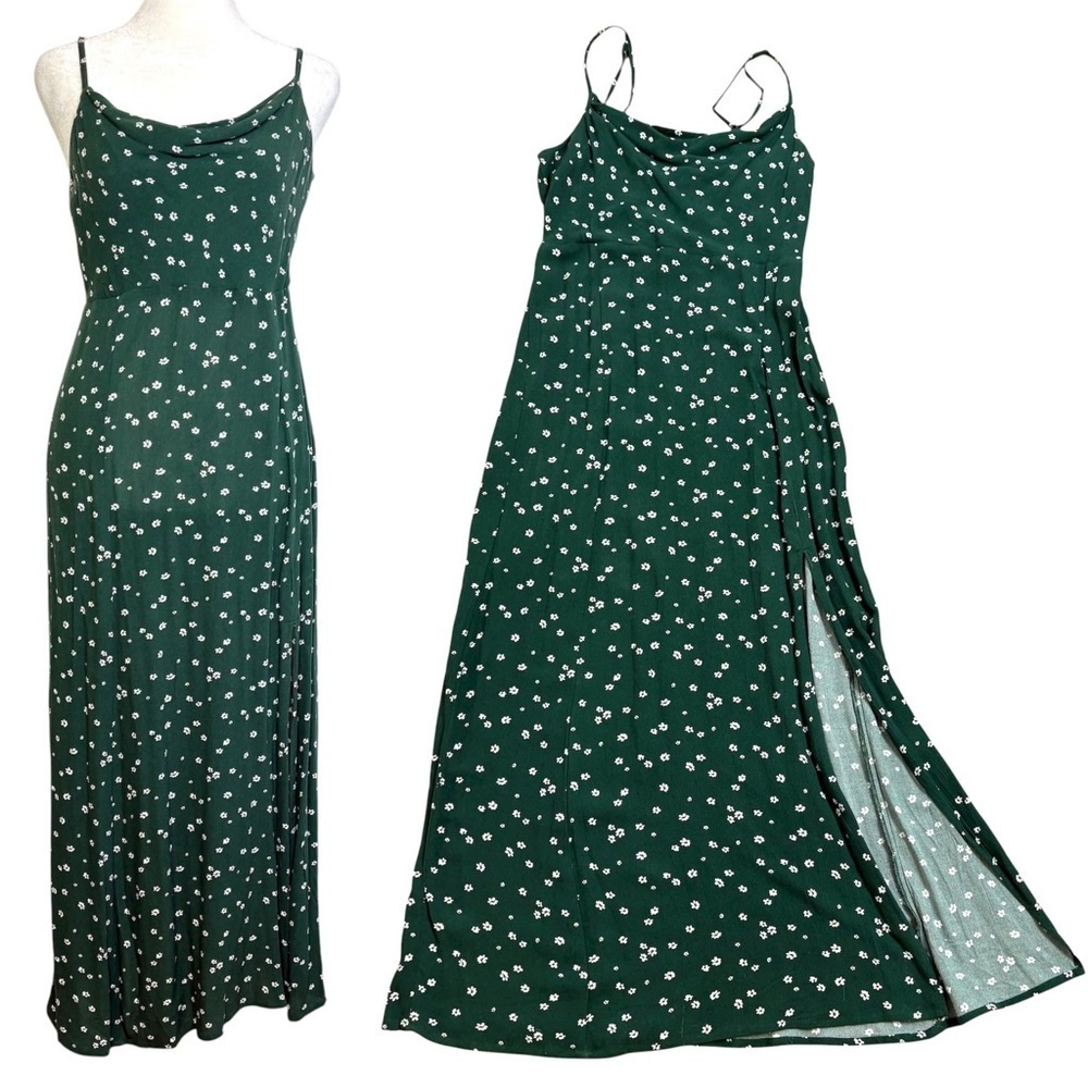American Eagle 90sY2K Floral Ditzy Ditsy Print Midi Slip Dress Cowl Neck XS